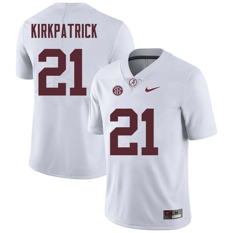Alabama Crimson Tide Men's Dre Kirkpatrick #21 White NCAA Nike Authentic Stitched College Football Jersey KF16W10WH